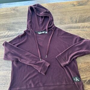 Calvin Klein Deep Maroon Hooded Top